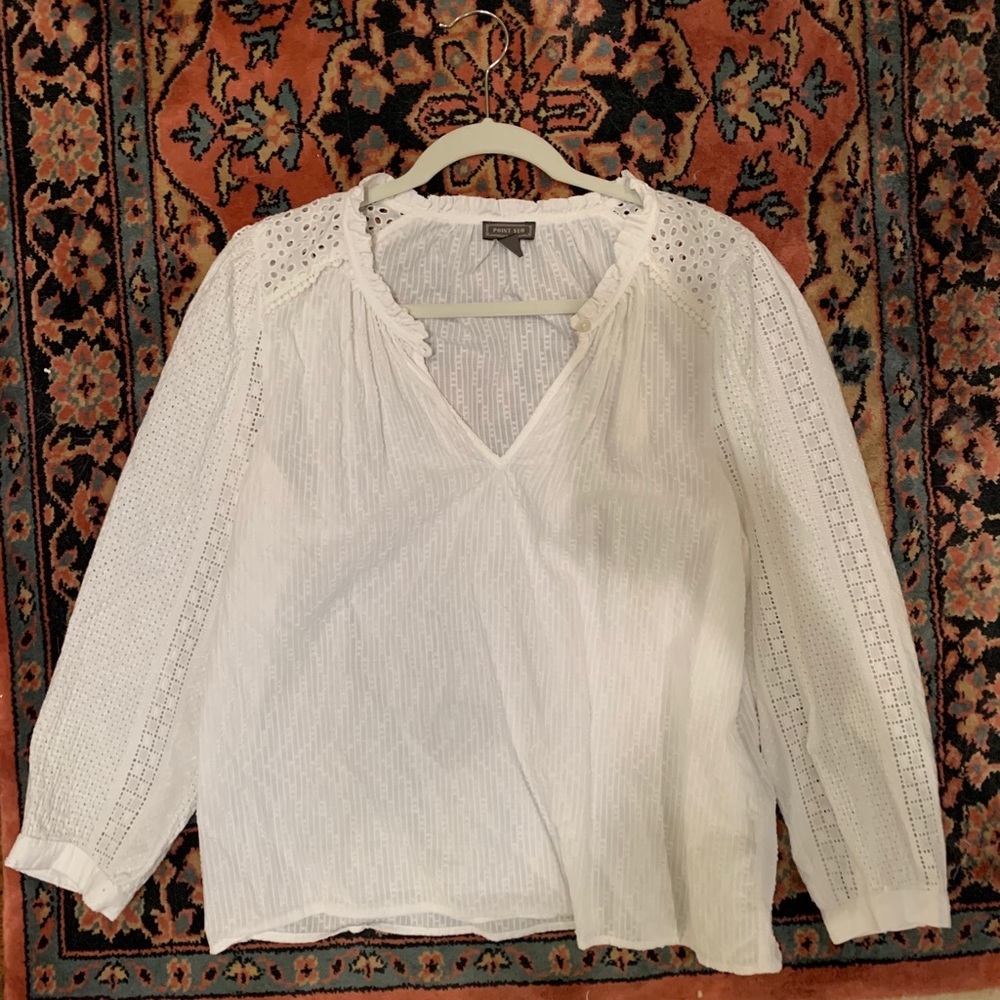 J. crew Point Sur Eyelet top